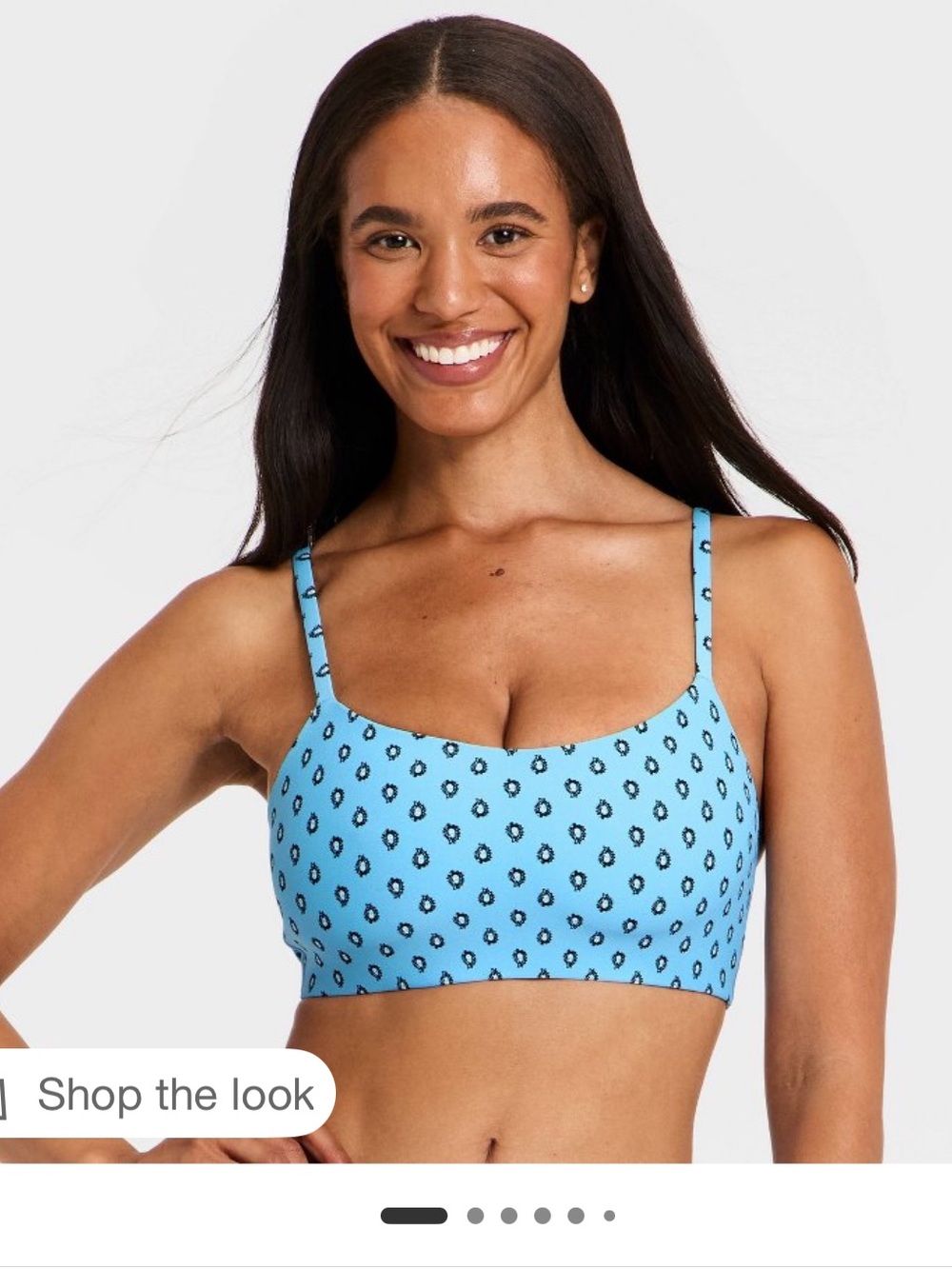 all in motion Light Blue Floral-Print Sports Bralette and navy legg set XS